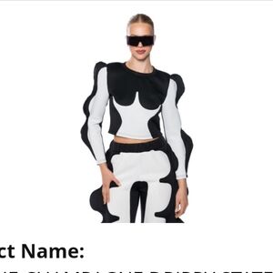 AKIRA Black and White Crop Top